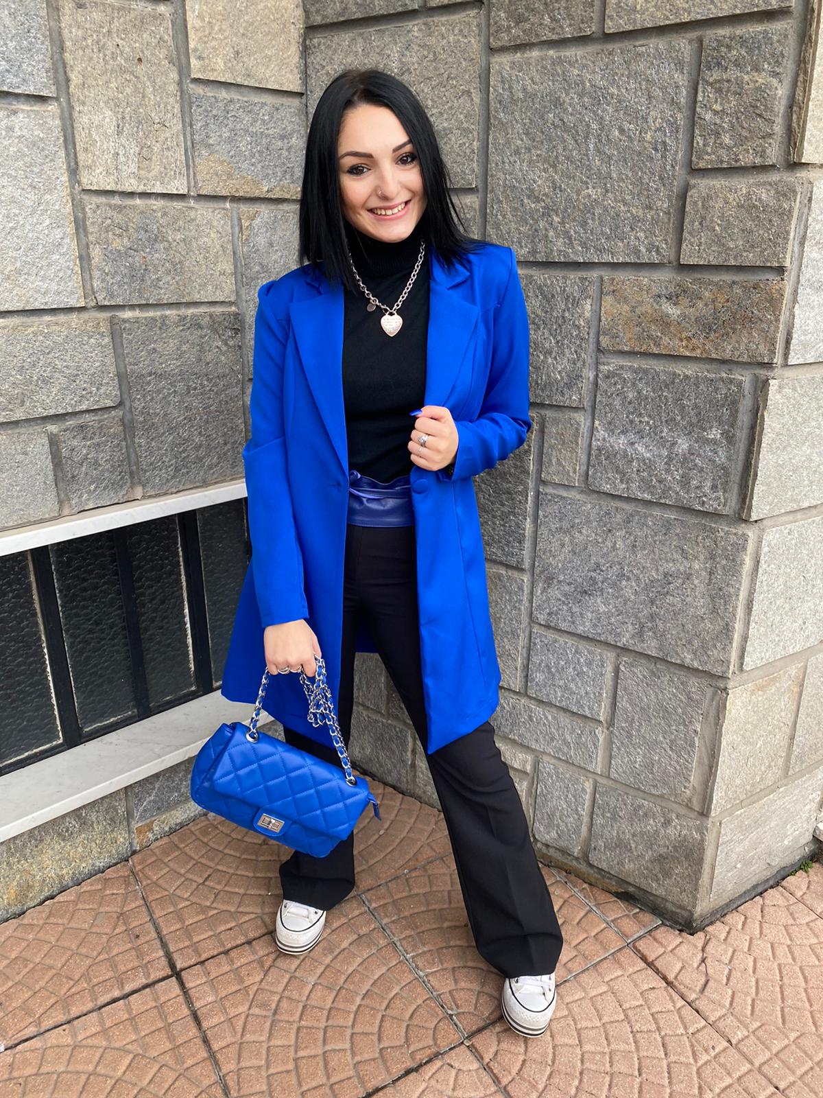 Blazer bottone blu elettrico - Alisa Store