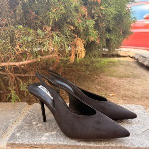 Slingback tacco alto nero