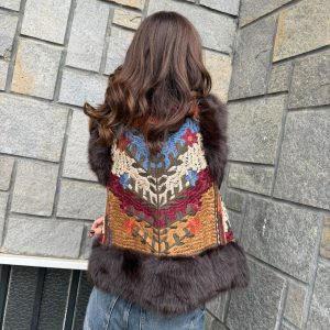 Gilet boho corto Testa di moro