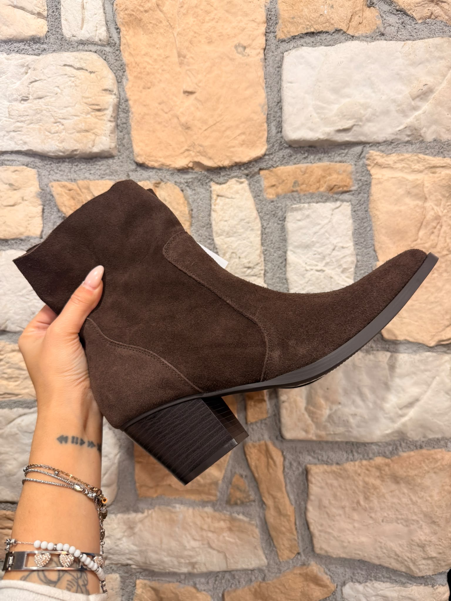 Tronchetto brown vera pelle