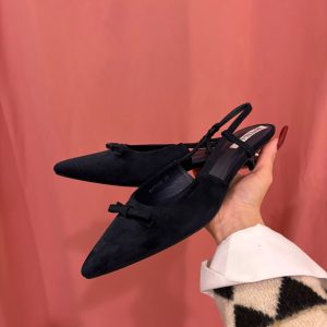 Slingback nera fiocco