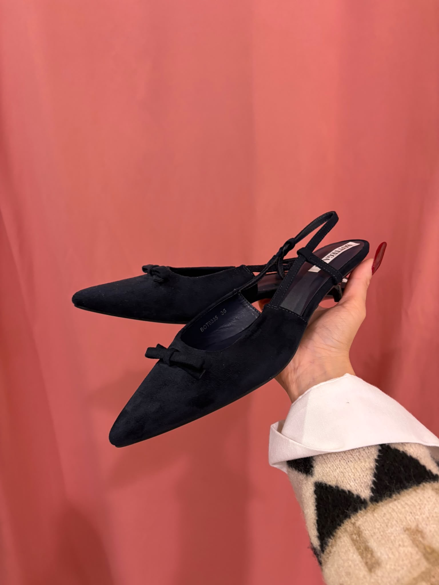 Slingback nera fiocco