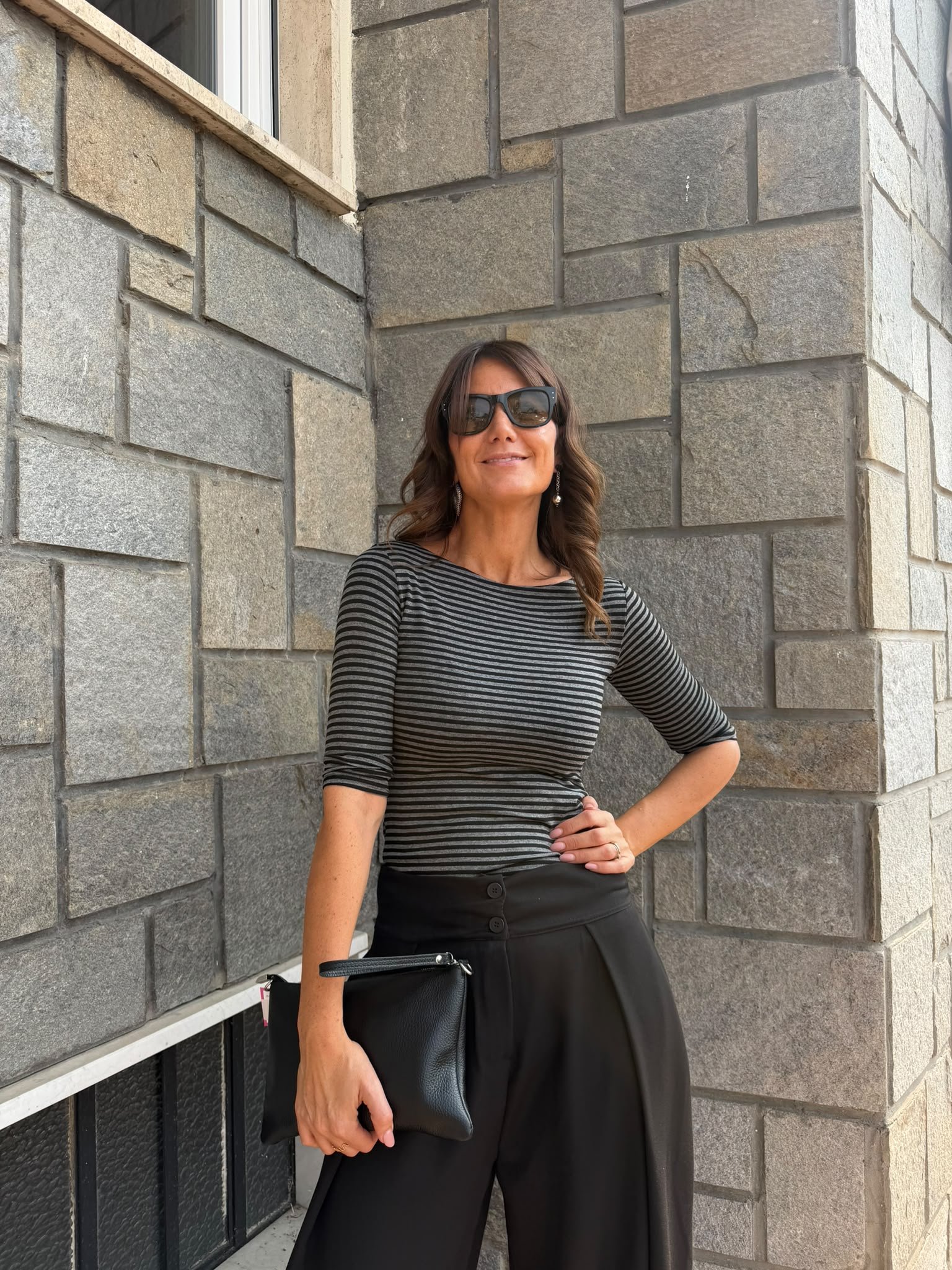 Maglia righe grigio e nero