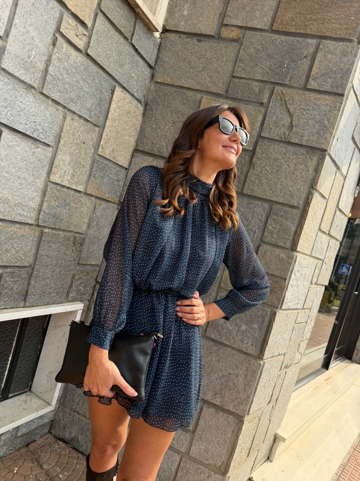 Vestito Pois blu