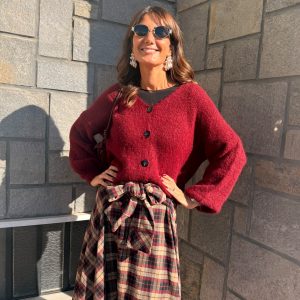 Cardigan pelosino rosso