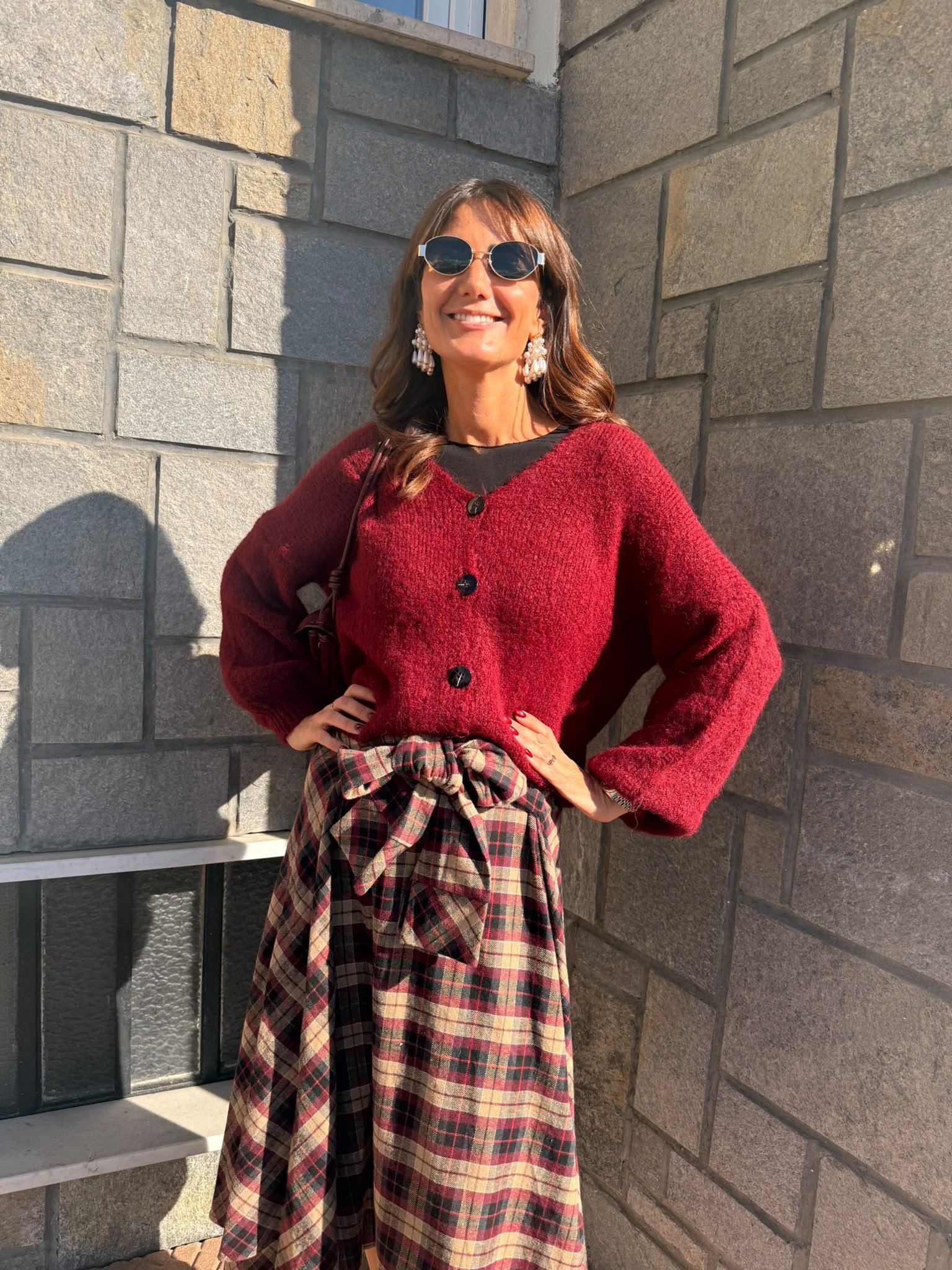 Cardigan pelosino rosso