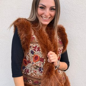 Gilet boho cognac edition