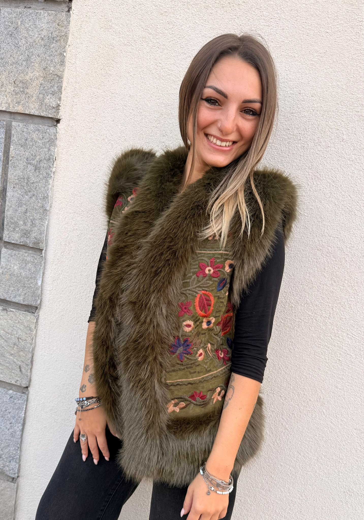 Gilet boho verde edition
