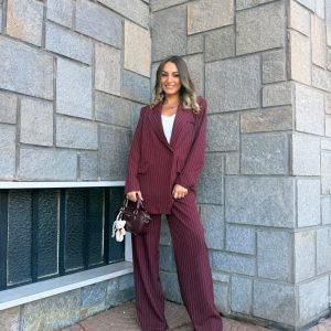 Giacca Gessata bordeaux