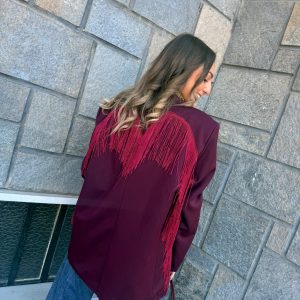 Giacca frange bordeaux