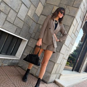 Pantaloncino quadretti "School"