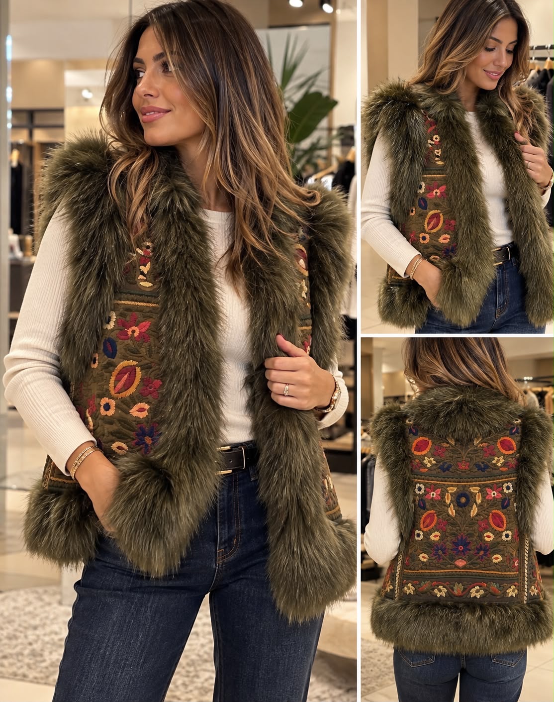 Gilet boho verde edition