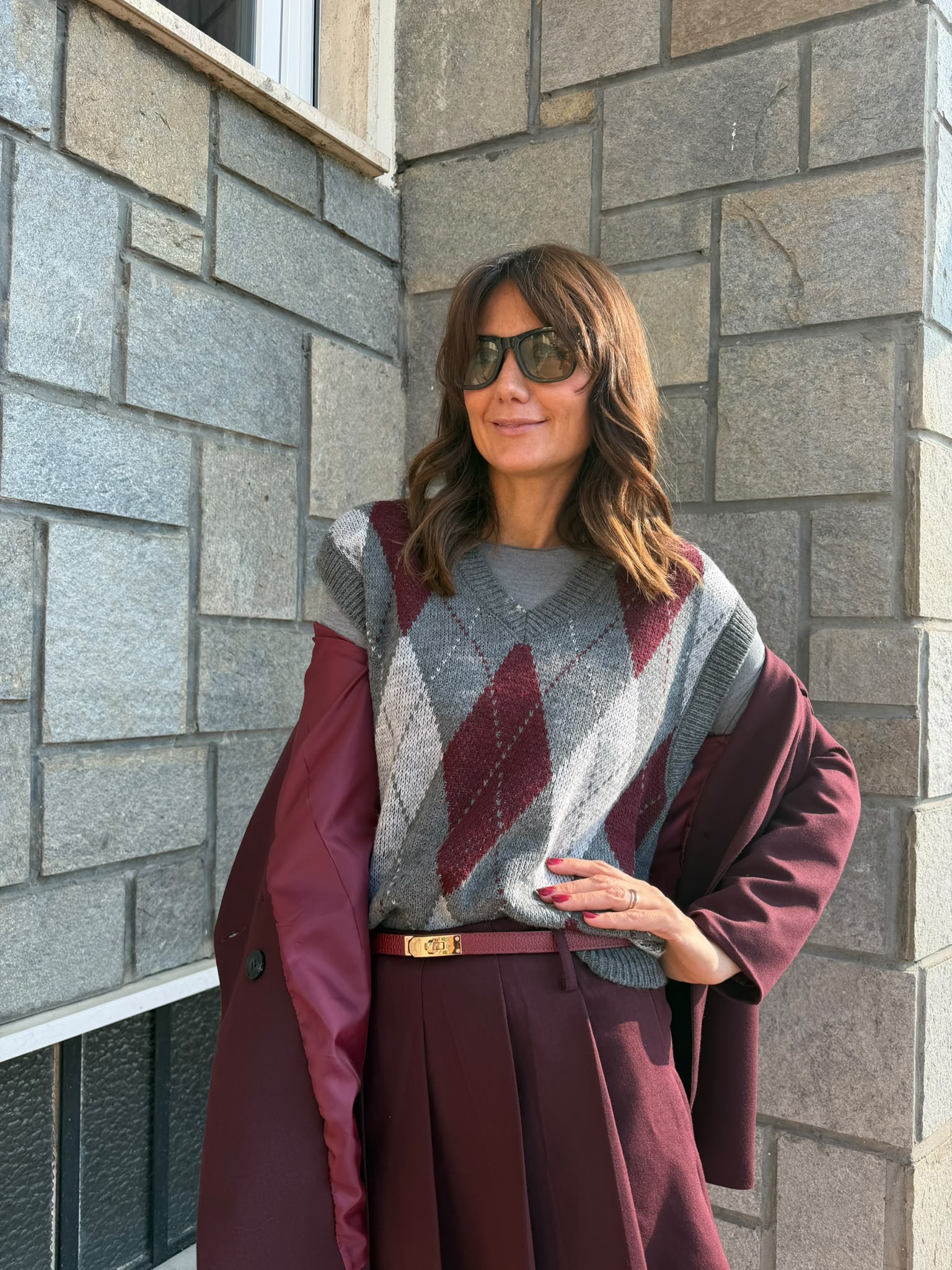 Gilet losanghe grigio