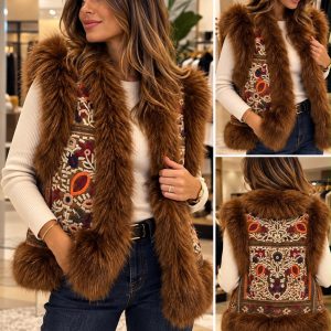 Gilet boho cognac edition