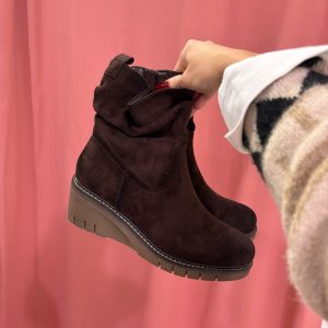 Stivaletto zeppa marrone