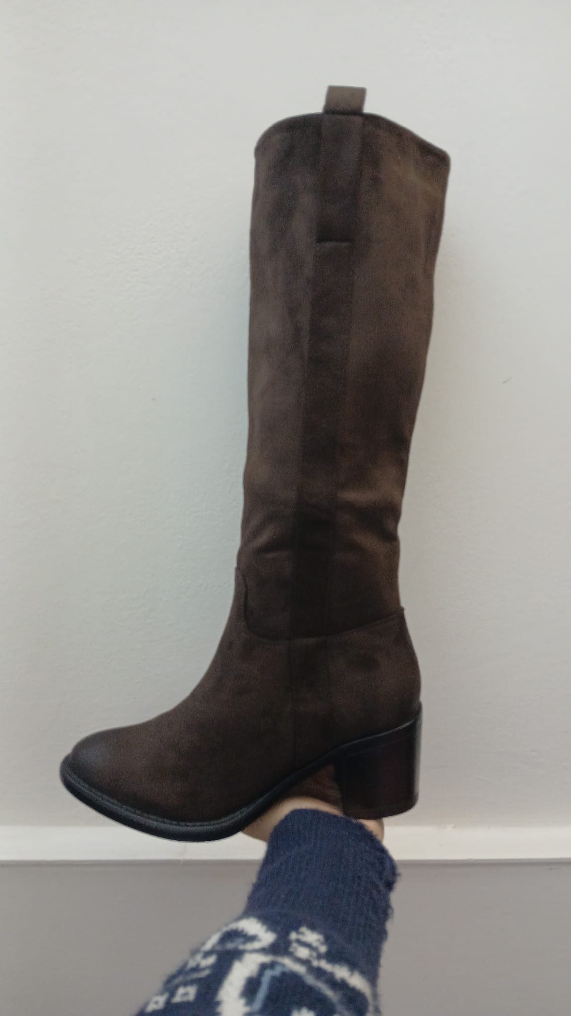 Stivale brown tacco largo