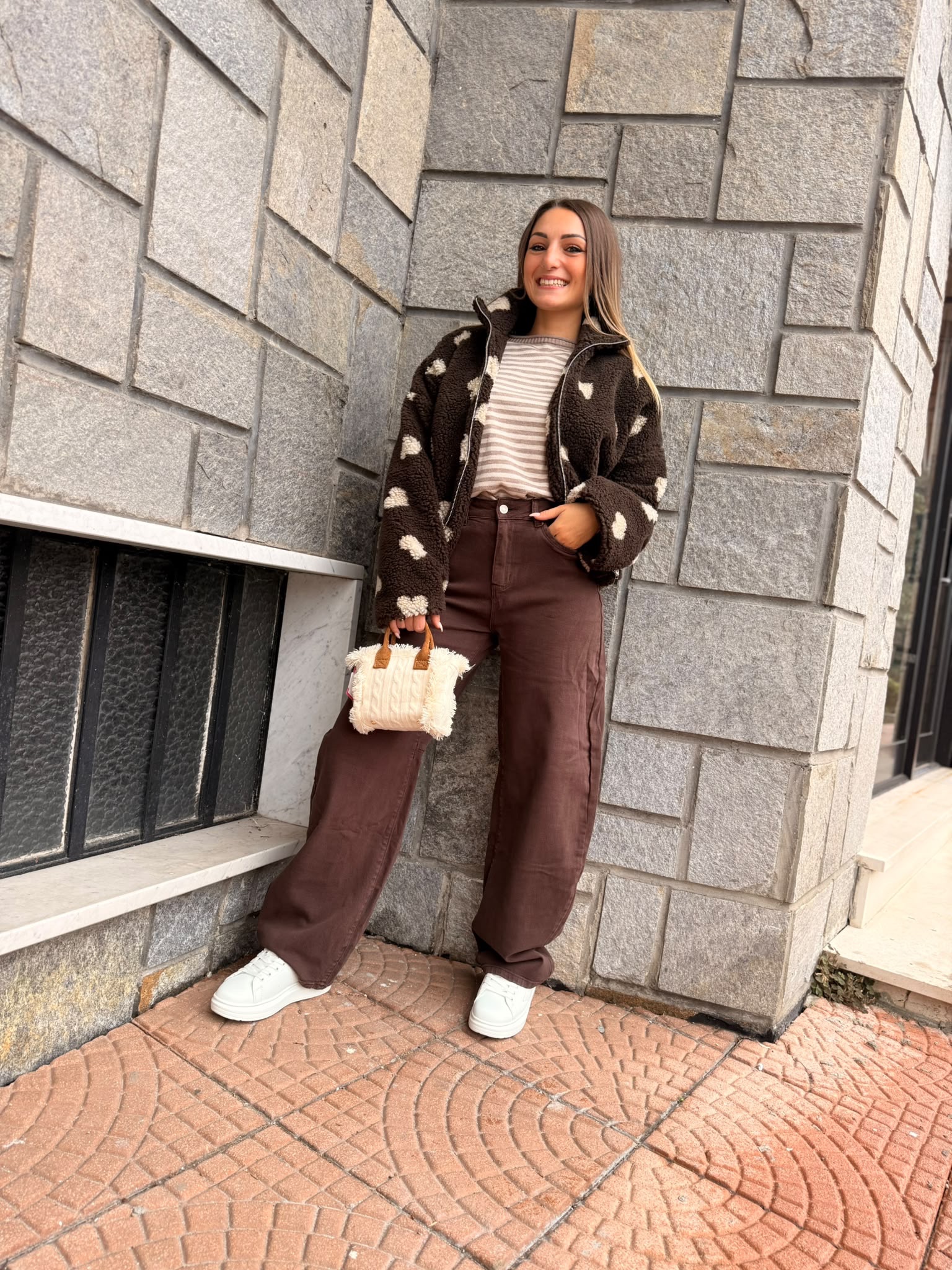 Bomber boucle marrone