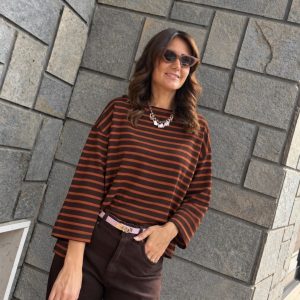 T-shirt righe cotone fit morbido